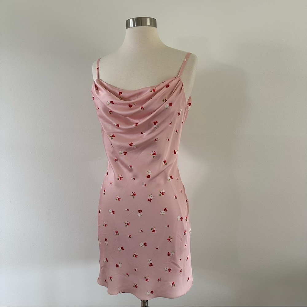 Ieena for Mac Duggal Floral Mini Dress Sz 0 Satin - Picture 6 of 13